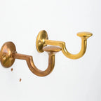 Handmade Solid Unlacquered Brass Wall Hook | Vintage Patina Coat Hook - AtlasFinest