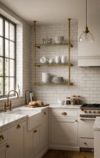 Solid Brass Shelving With Ball Joints, 30" x 50" x 10"