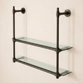 Dark Bronze Solid Brass Bistro Shelving with Glass, 2-Shelf Display Unit – 40″ Wide (Copy)