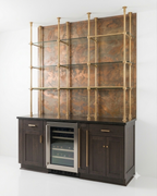 Brass Joints Shelving, Ceiling to Countertop, 60in x 80in x 10in