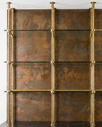 Brass Joints Shelving, Ceiling to Countertop, 60in x 80in x 10in