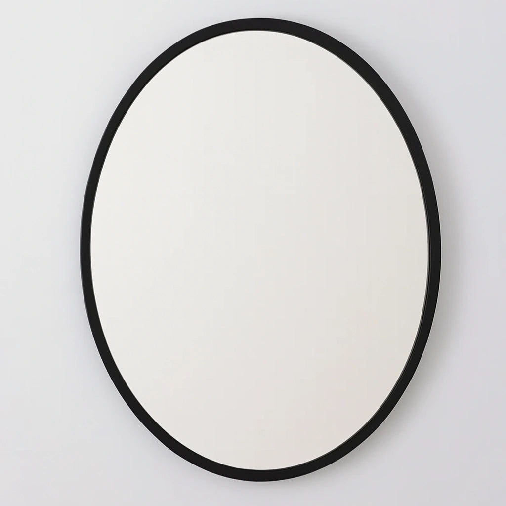 Oval Black Wooden Mirror atlas finest