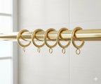 Unlacquered Brass Shower Curtain Rod With Solid Brass Rings Handcrafted Bathroom Hardware by Atlas Finest - AtlasFinest