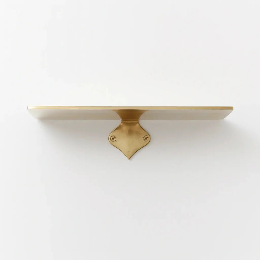 Unlacquered brass floating shelf - AtlasFinest