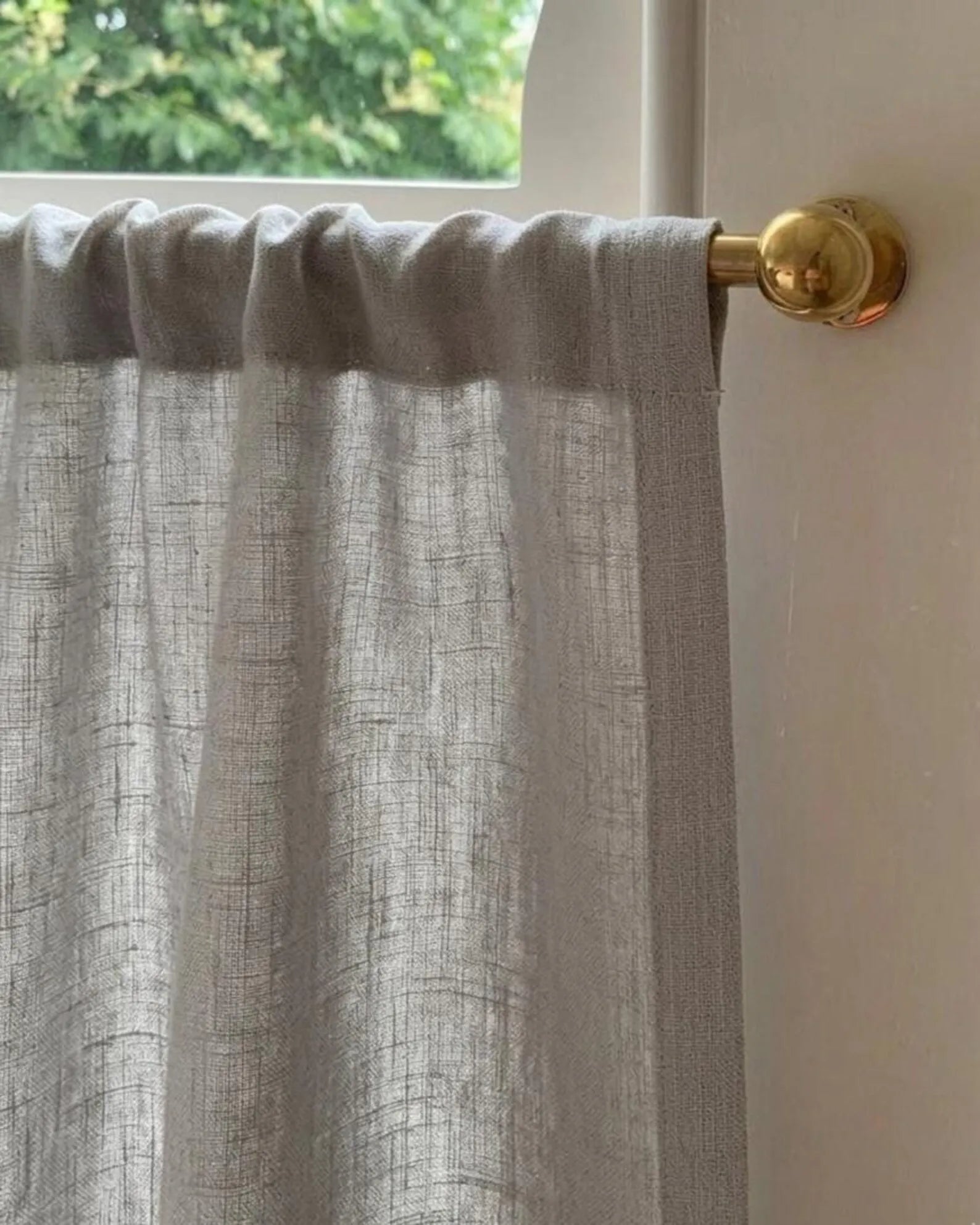 Solid Brass Café Curtain Rod with Rings