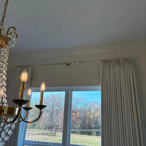 Unlacquered Brass Cafe Curtain Rod With Solid Brass Rings