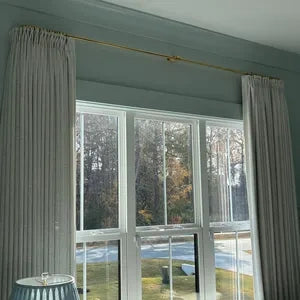 Unlacquered Brass Cafe Curtain Rod With Solid Brass Rings