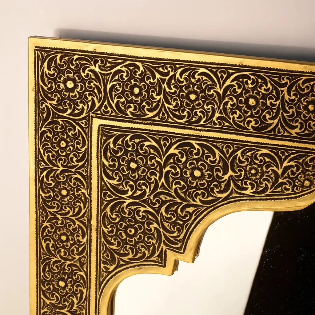 Brass gold mirror for wall - AtlasFinest