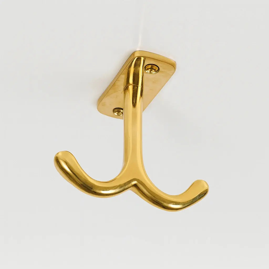 Unlacquered Brass Ceiling Double Hook - AtlasFinest