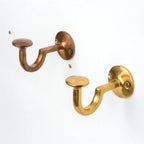 Handmade Solid Unlacquered Brass Wall Hook | Vintage Patina Coat Hook - AtlasFinest