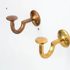 Handmade Solid Unlacquered Brass Wall Hook | Vintage Patina Coat Hook - AtlasFinest
