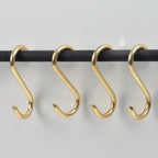 Unlacquered Brass S-Hooks For Rods - AtlasFinest