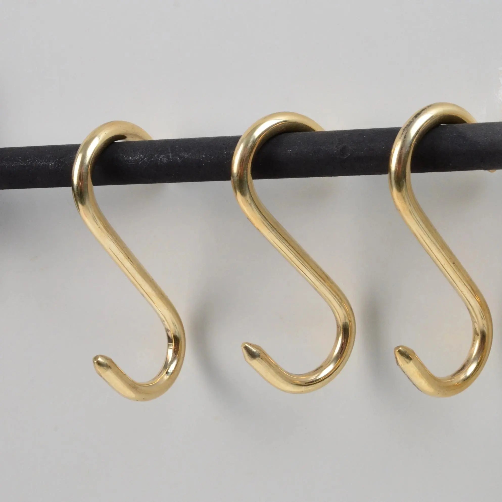Unlacquered Brass S-Hooks For Rods - AtlasFinest