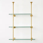 Ceiling And Wall Mounted Shelving, Open Shelving With Glass For Kitchen, 50"H x 35"W × 10"D