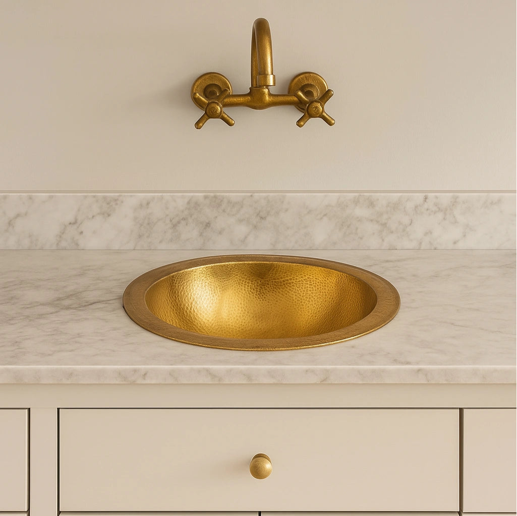 Hammered Round Brass Sink