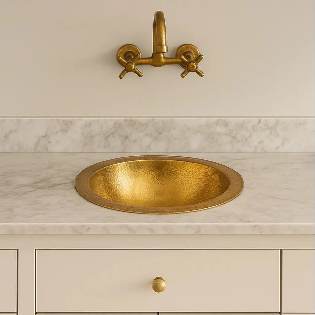 Hammered Round Brass Sink - AtlasFinest