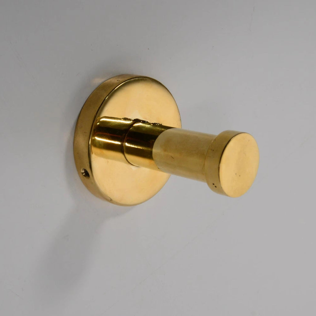 Unlacquered brass wall hook