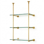Open Brass Shelving, Ceiling and Wall Mounted Kitchen Shelving 40"H x 30"W × 10"D