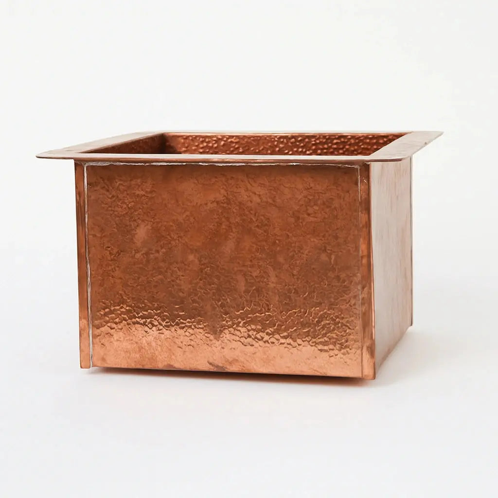 Undermount Square Copper Sink,Hammered Copper Kitchen Sink,DDP shipping - AtlasFinest