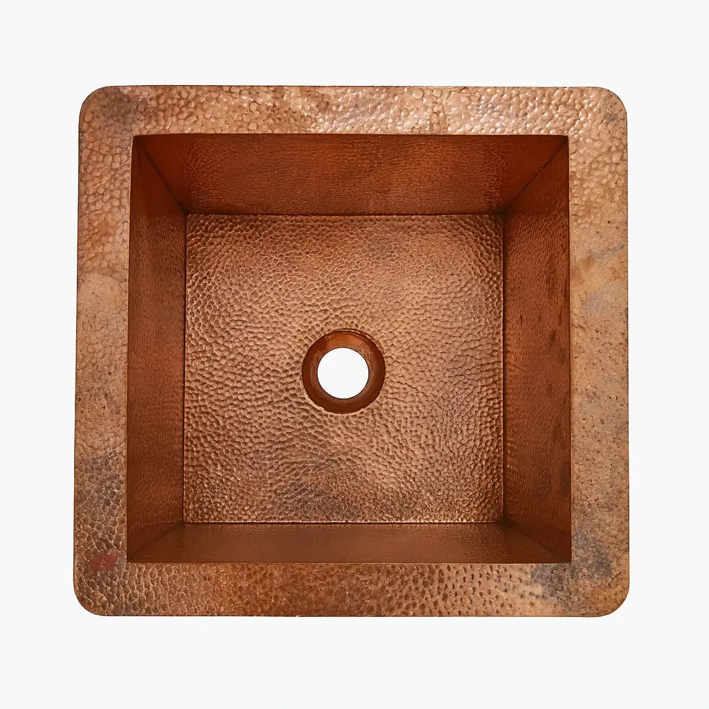 Undermount Square Copper Sink,Hammered Copper Kitchen Sink,DDP shipping - AtlasFinest