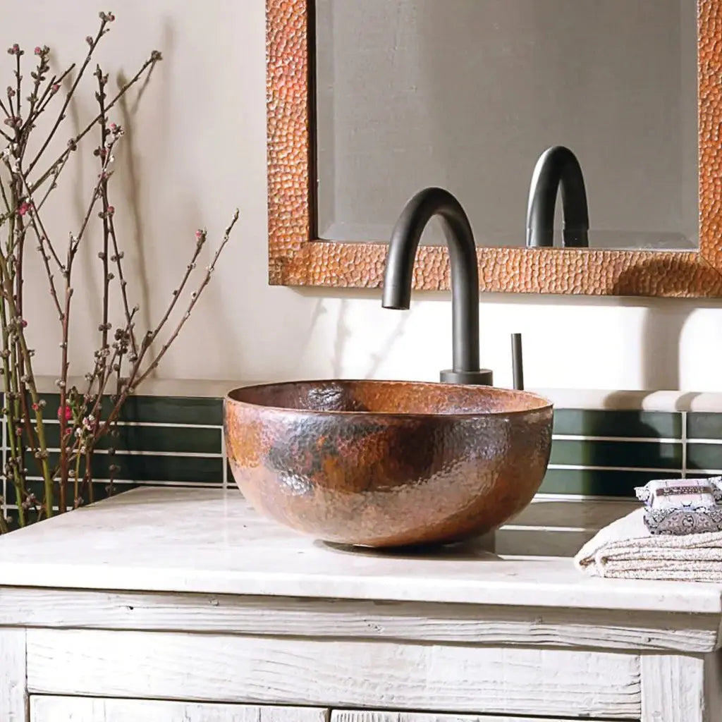 Solid Copper Bathroom Sink - AtlasFinest