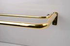 French Return Brass Double Curtain Rod With Solid Brass Rings For Drapery - AtlasFinest