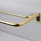 French Return Brass Double Curtain Rod With Solid Brass Rings For Drapery - AtlasFinest