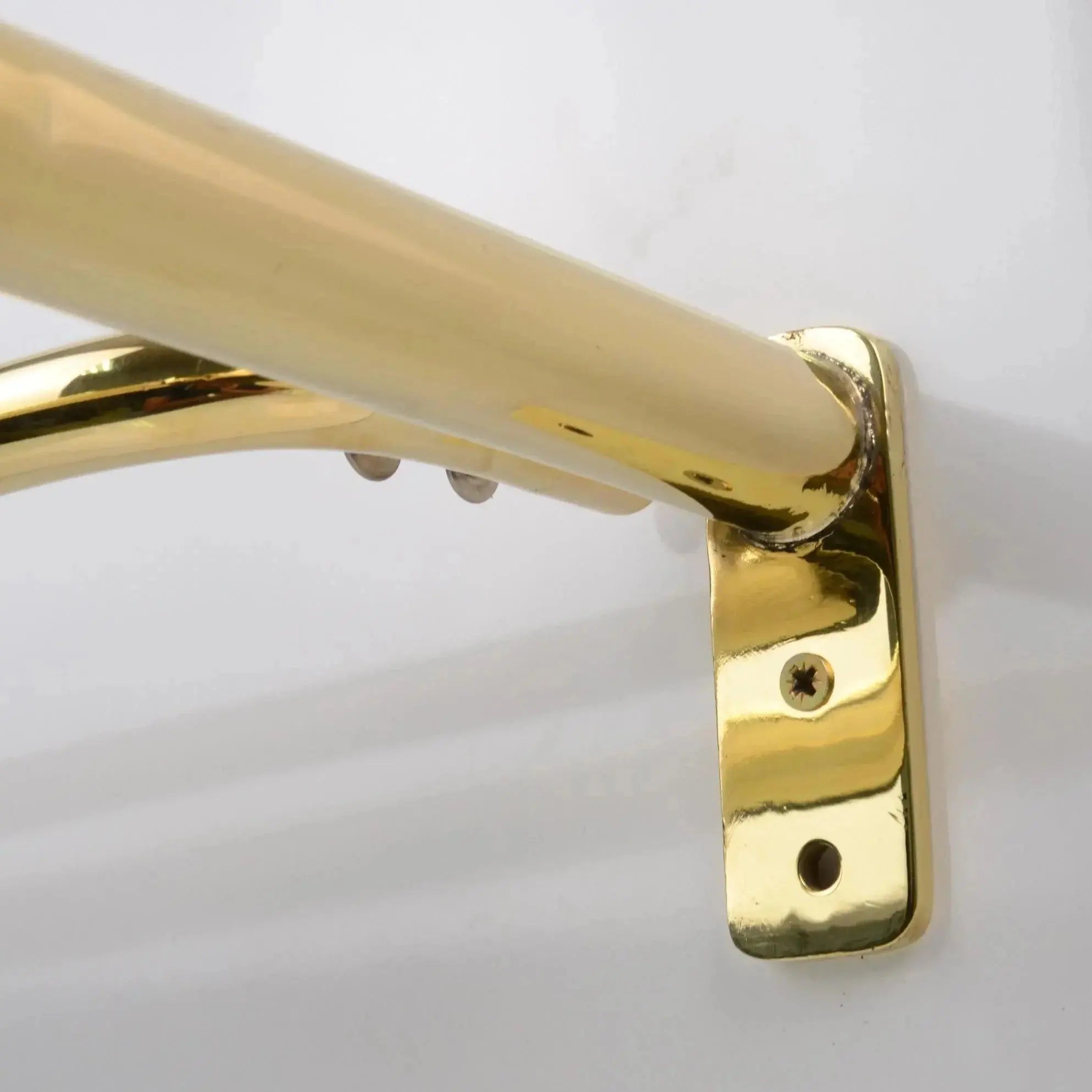French Return Brass Double Curtain Rod With Solid Brass Rings For Drapery - AtlasFinest