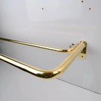 French Return Brass Double Curtain Rod With Solid Brass Rings For Drapery - AtlasFinest