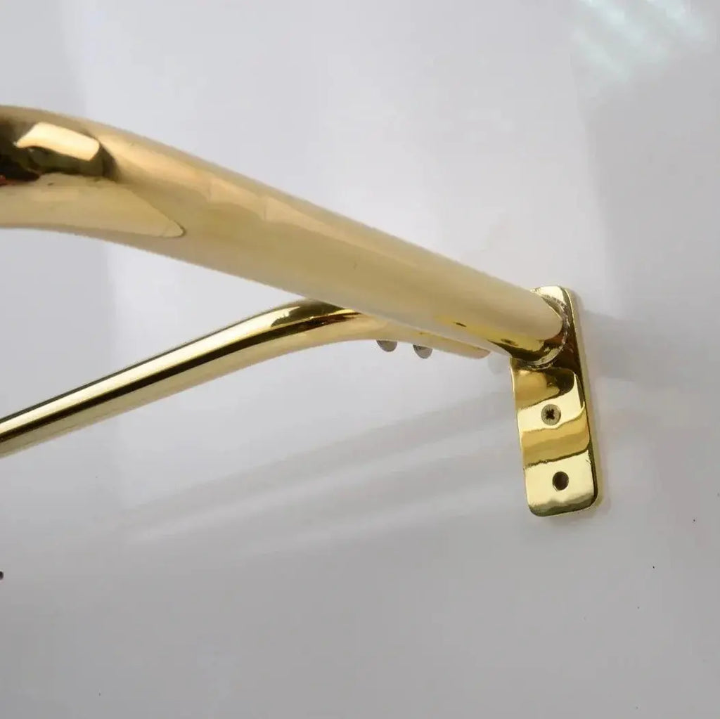 French Return Brass Double Curtain Rod With Solid Brass Rings For Drapery - AtlasFinest