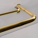 French Return Brass Double Curtain Rod With Solid Brass Rings For Drapery - AtlasFinest