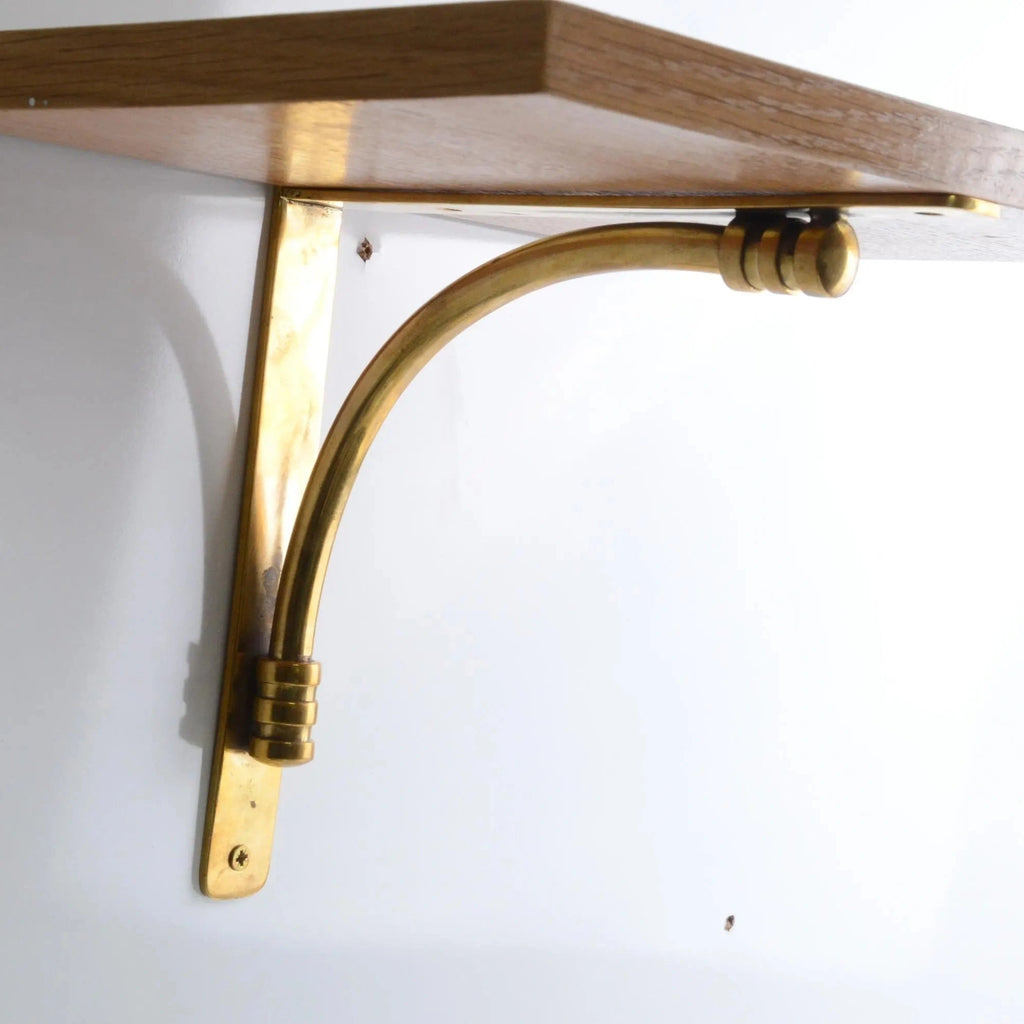 Unlacquered Brass Shelf Bracket