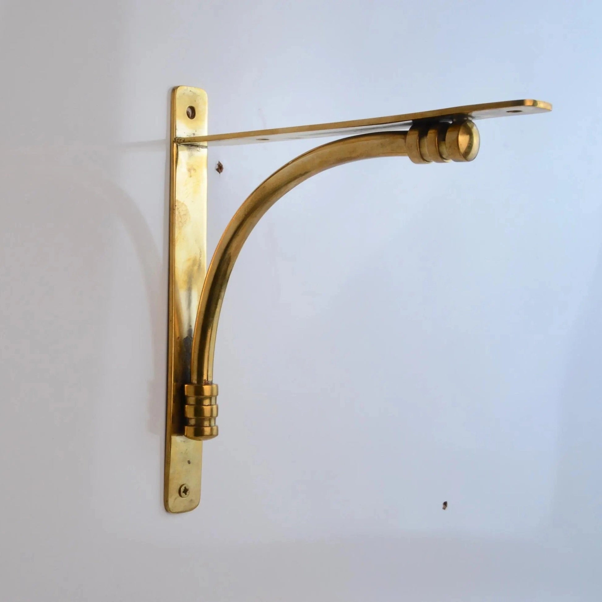 Unlacquered Brass Shelf Bracket