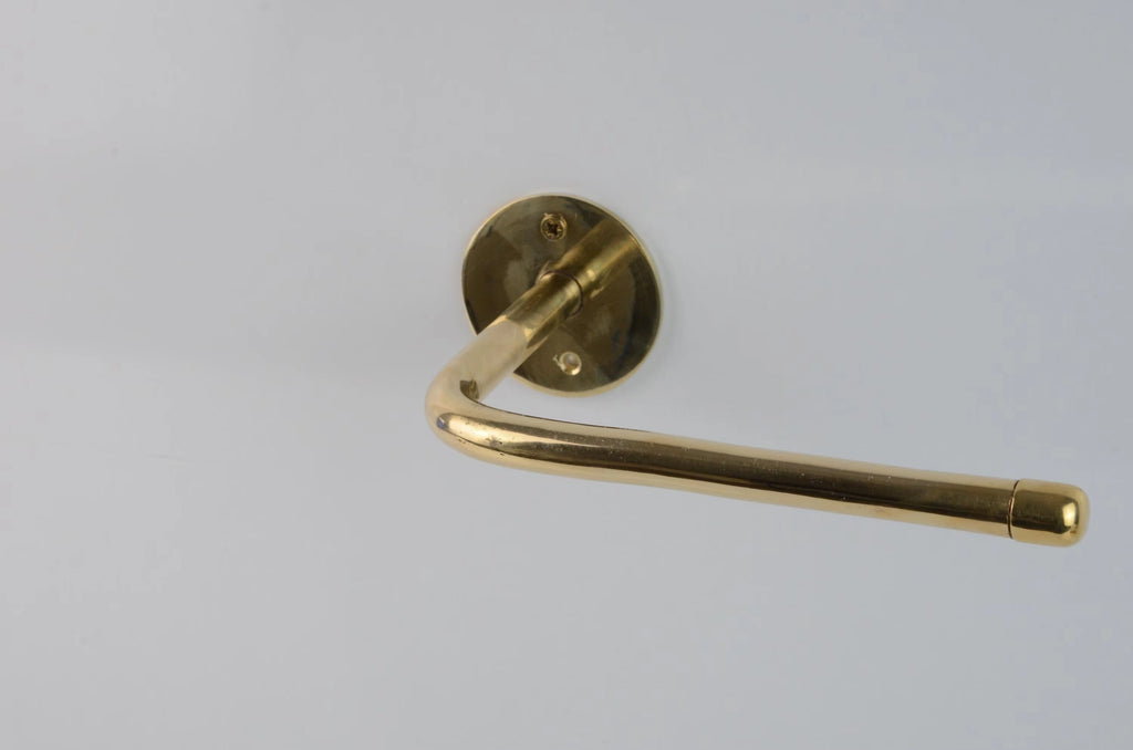 Unlacquered Brass Wall Mounted Toilet Paper Holder With Round Support