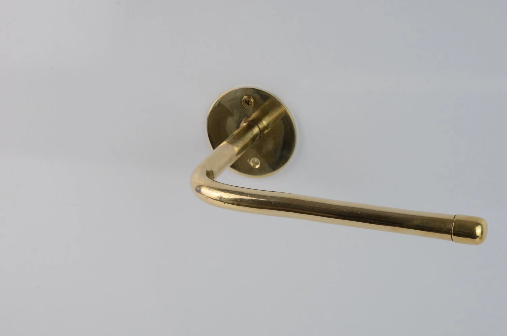Unlacquered Brass Wall Mounted Toilet Paper Holder With Round Support