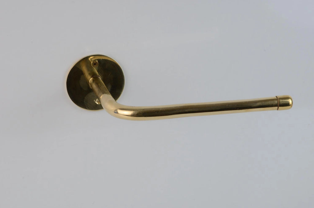 Unlacquered Brass Wall Mounted Toilet Paper Holder With Round Support