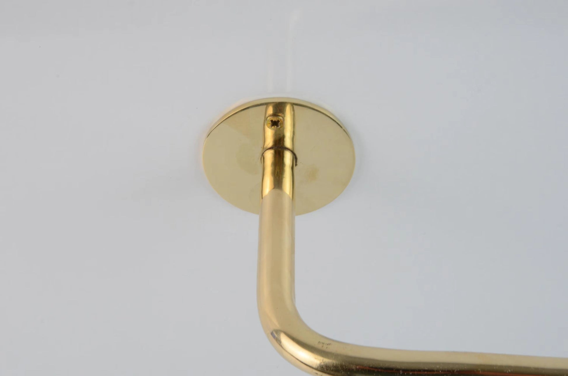 Unlacquered Brass Wall Mounted Toilet Paper Holder With Round Support