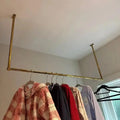 Ceiling Mounted Minimalistic Clothes Rail, Vintage Open Closet Organizer - AtlasFinest