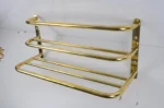 unlacquered brass towel holder