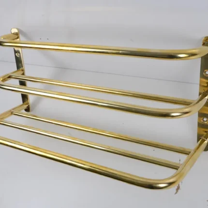 unlacquered brass towel holder