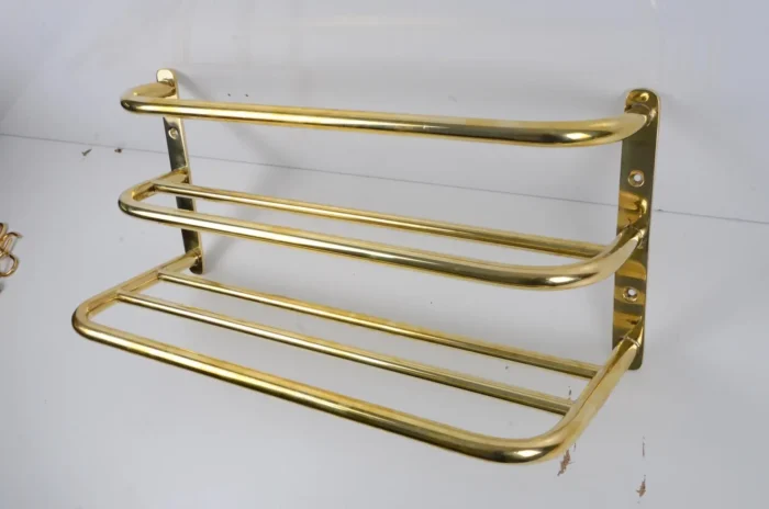 unlacquered brass towel holder