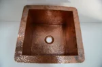 handcrafted square copper kitchen sink