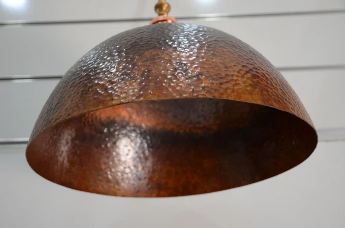 unlacquered copper pendant light