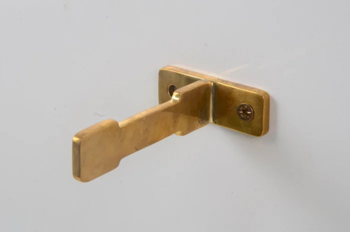 T-shape solid unlacquered brass wall support