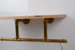 unlacquered brass wall-mounted clothes rack