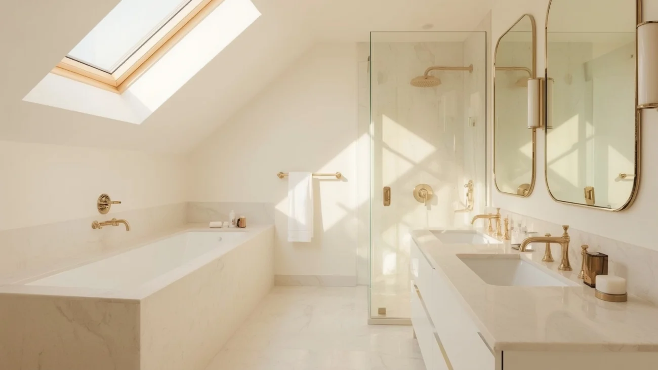 Unlacquered Brass in Bathroom Design
