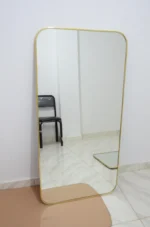 Aesthetic brass mirror