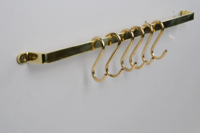 Flat Unlacquered Brass Pot Rack