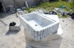 white marble sink