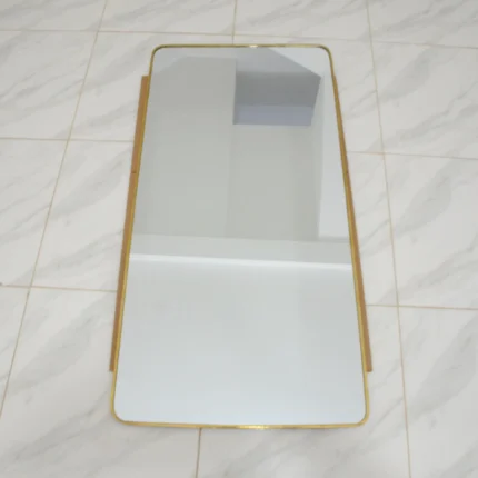 Unlacquered brass mirror